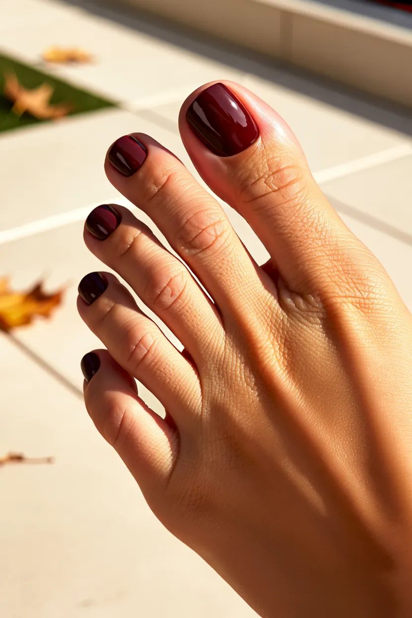 deep merlot square nails