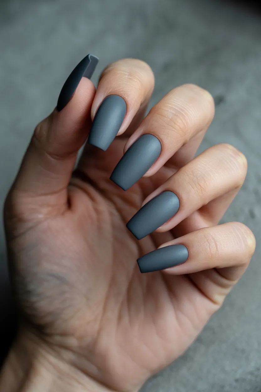 matte charcoal coffin shapes