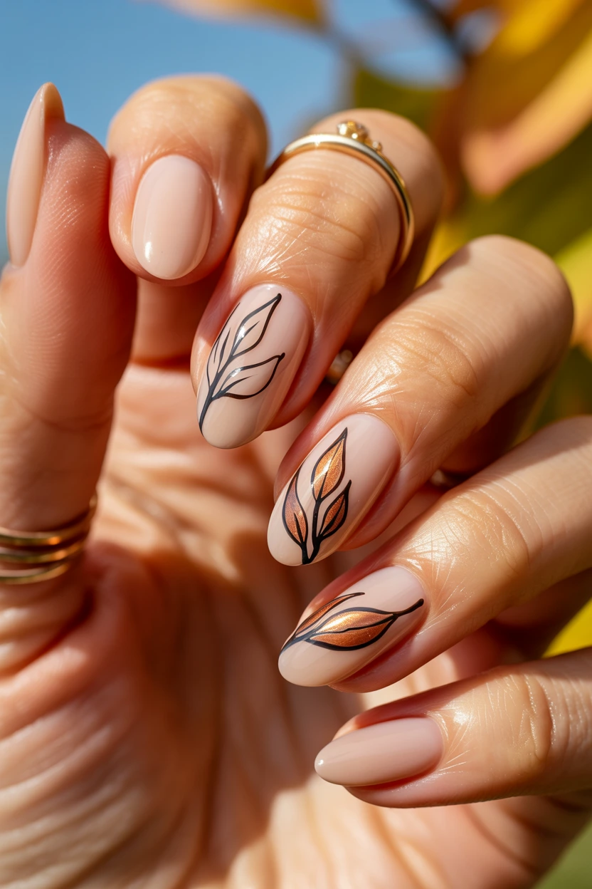 minimalist leaf line art