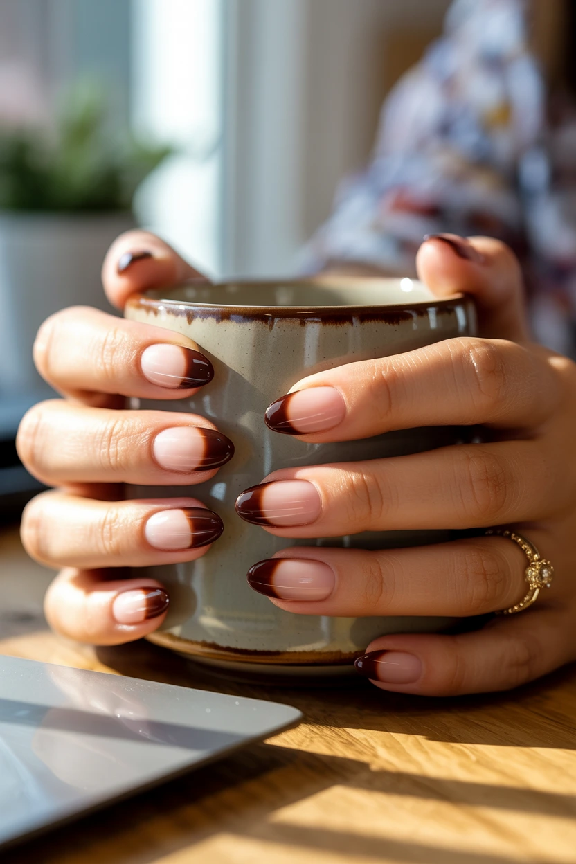 chocolate ombre gradient almond