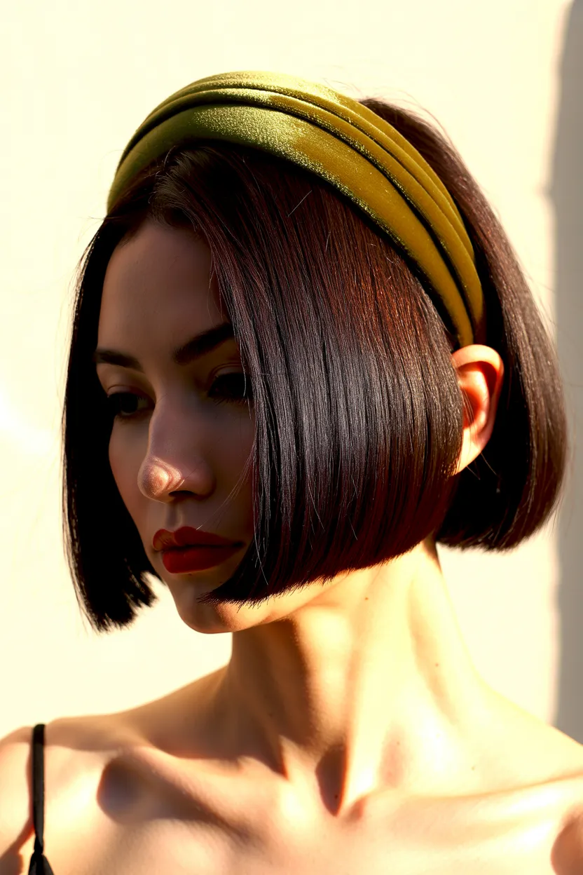 blunt bob with headband