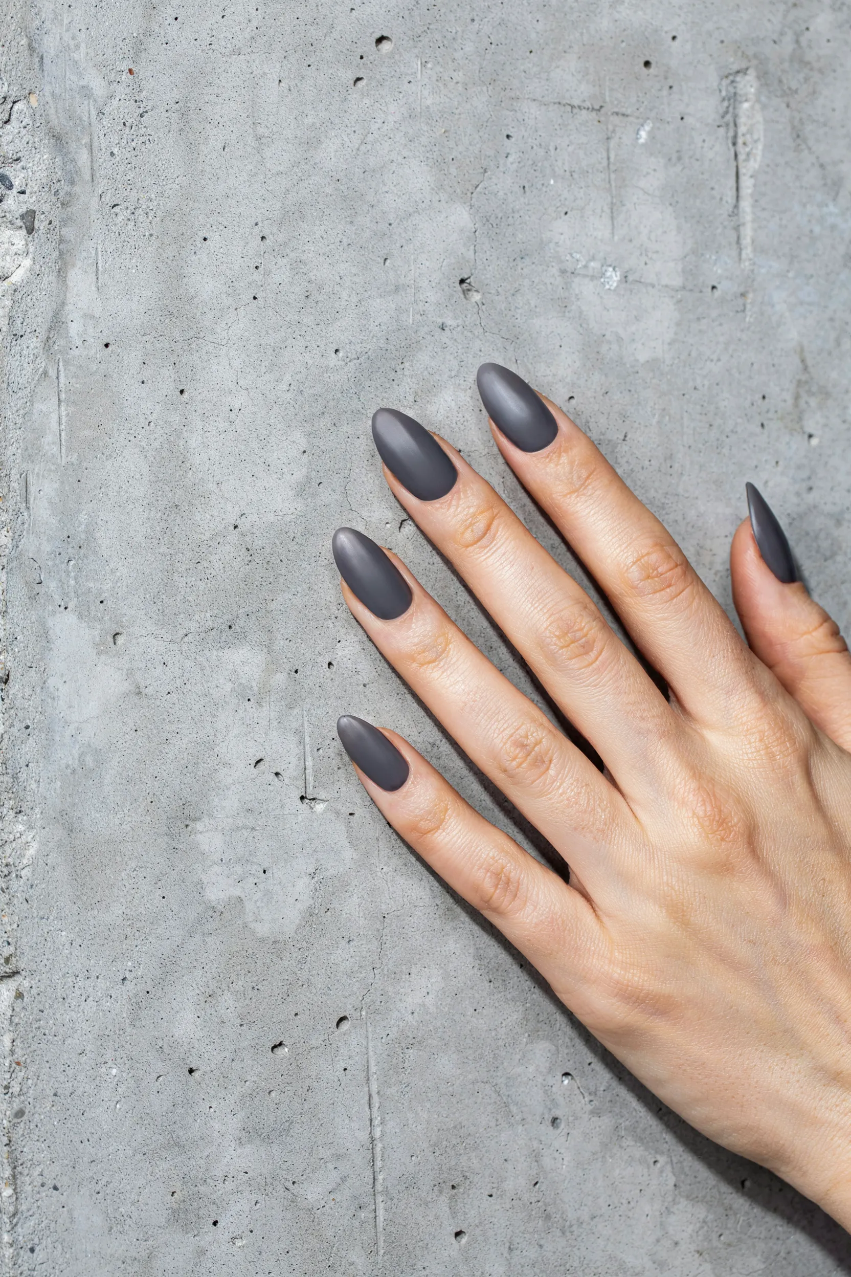 dark grey matte stiletto