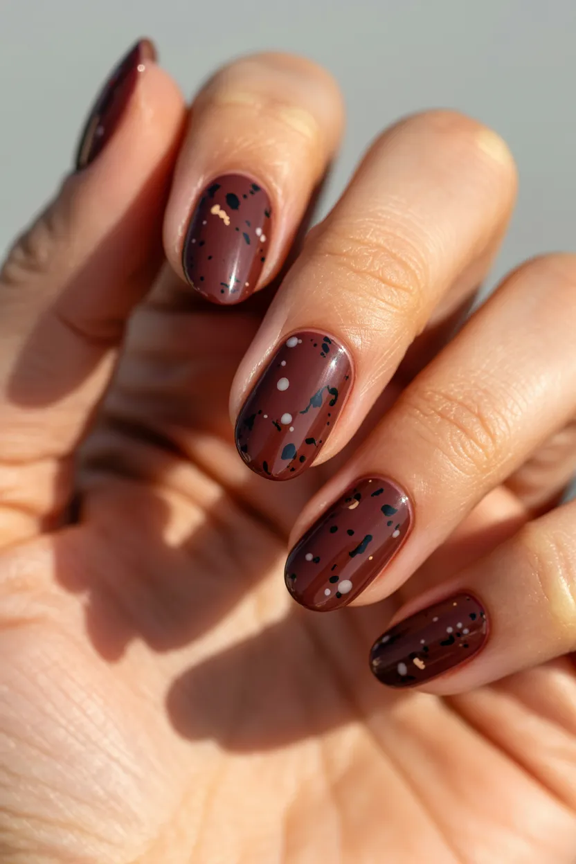 speckled burgundy effect