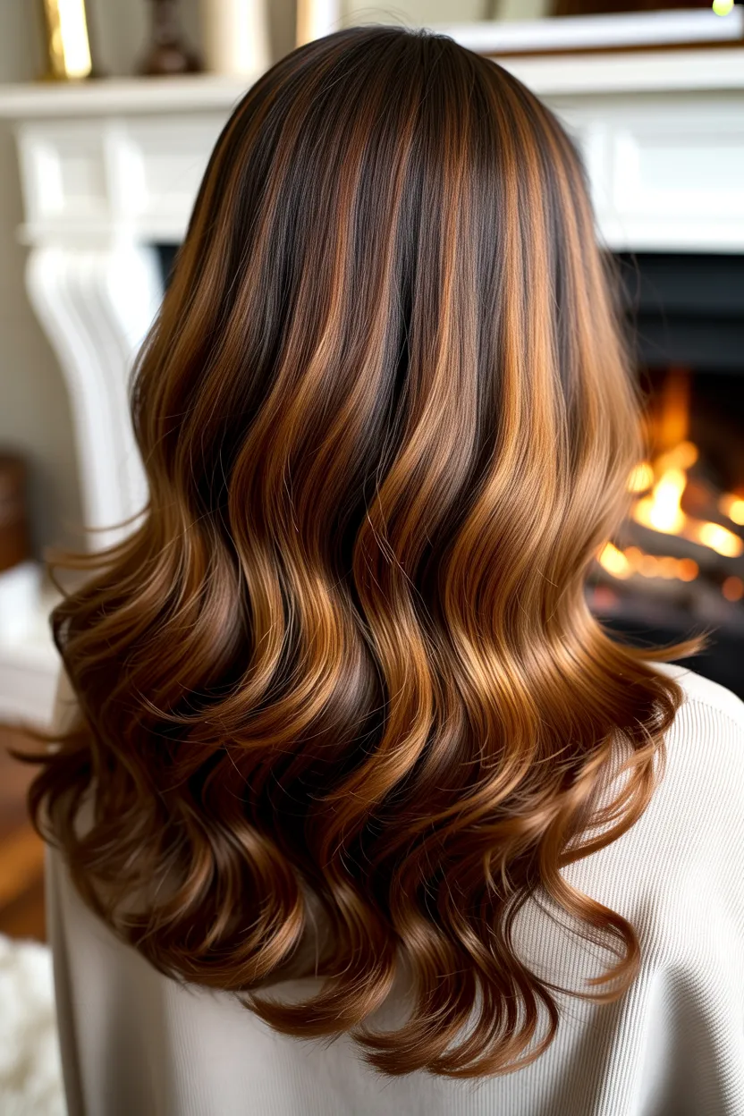 chestnut ombre waves