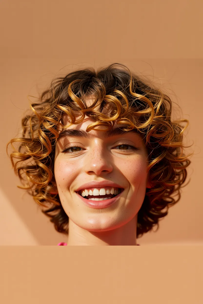 curly layered shag