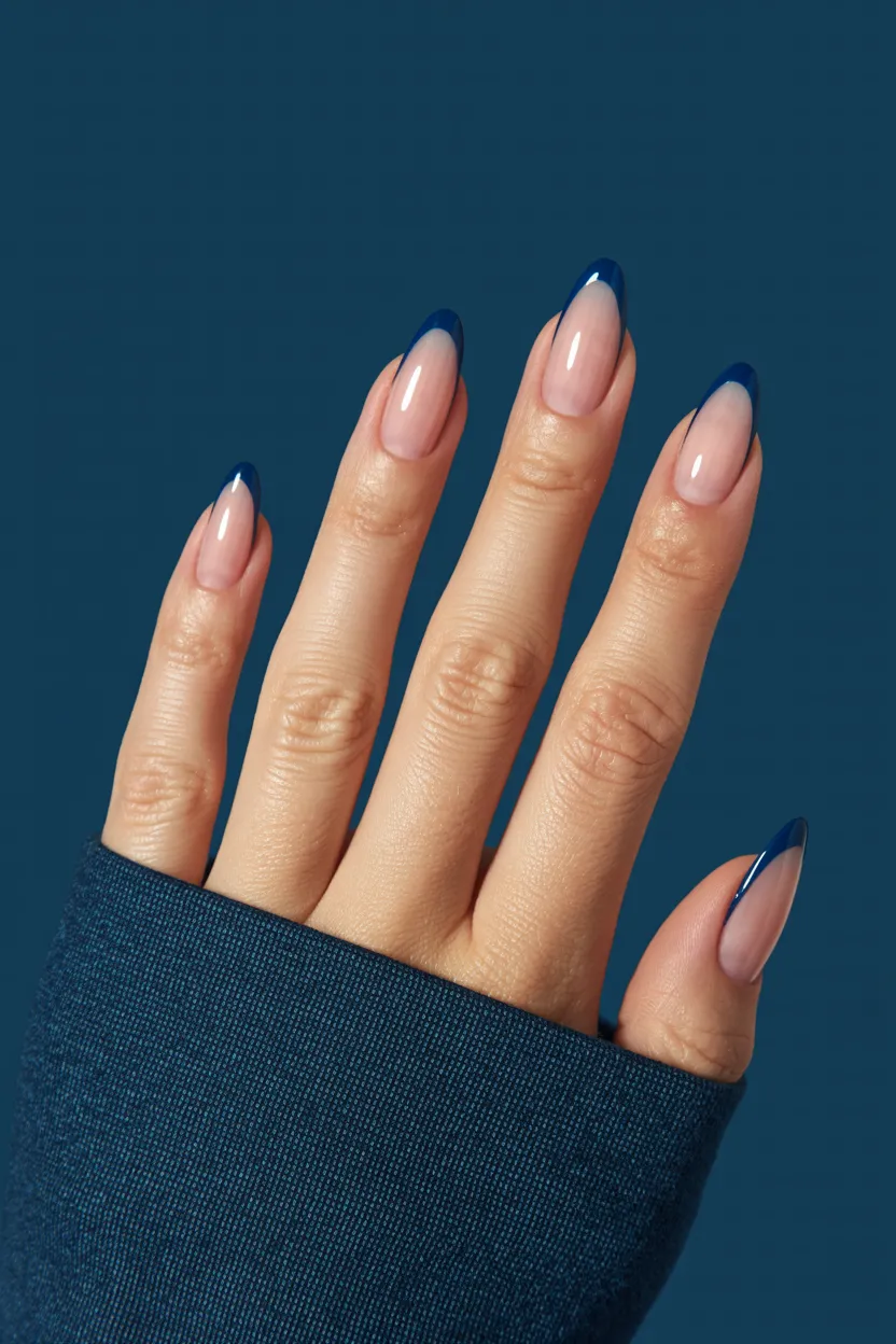 glossy navy micro-french