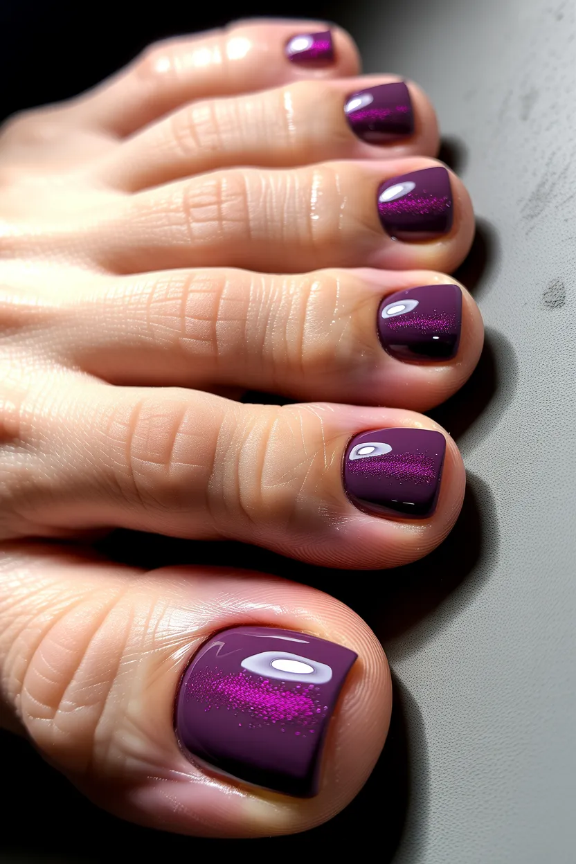 plum purple glossy shimmer