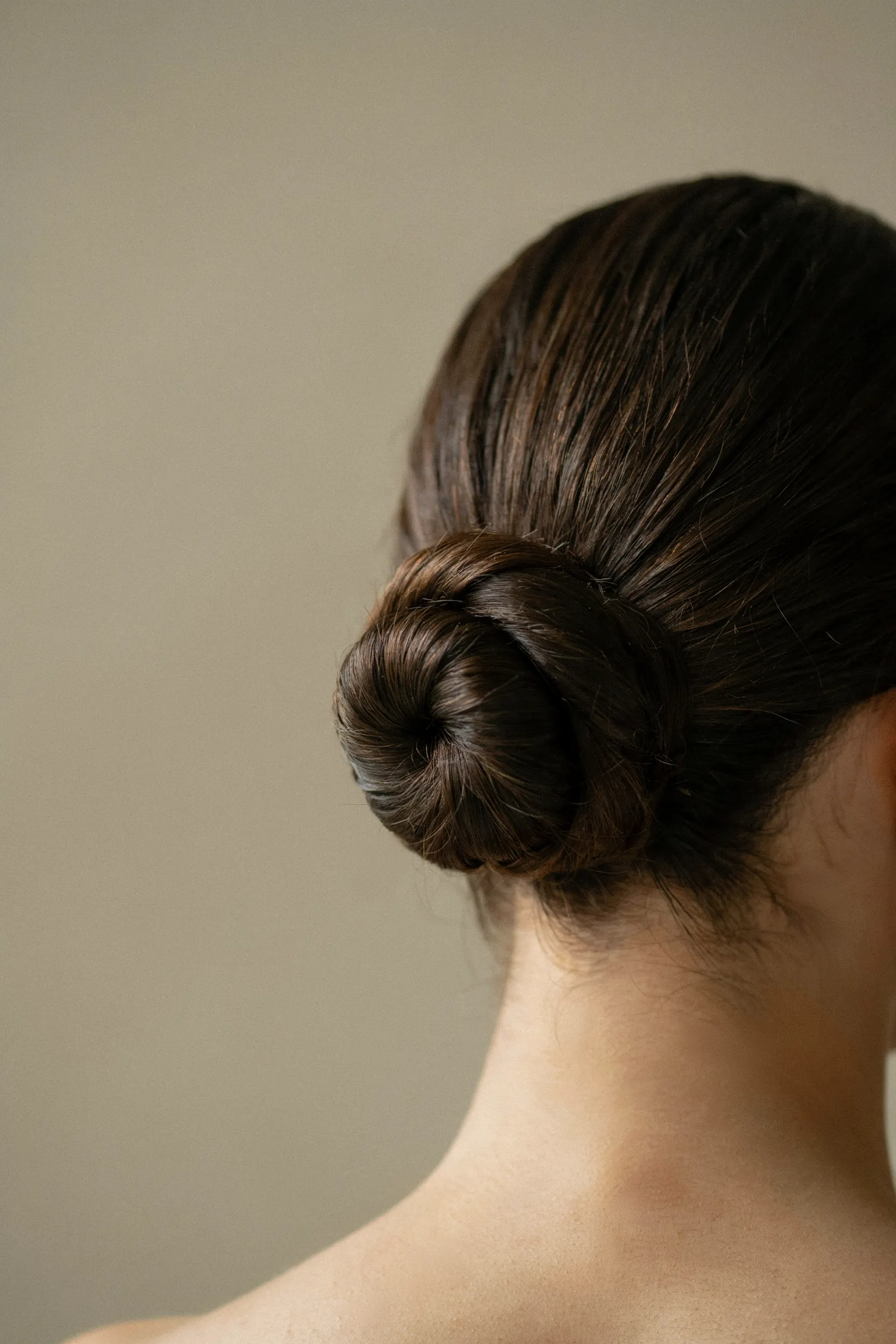 sleek low bun