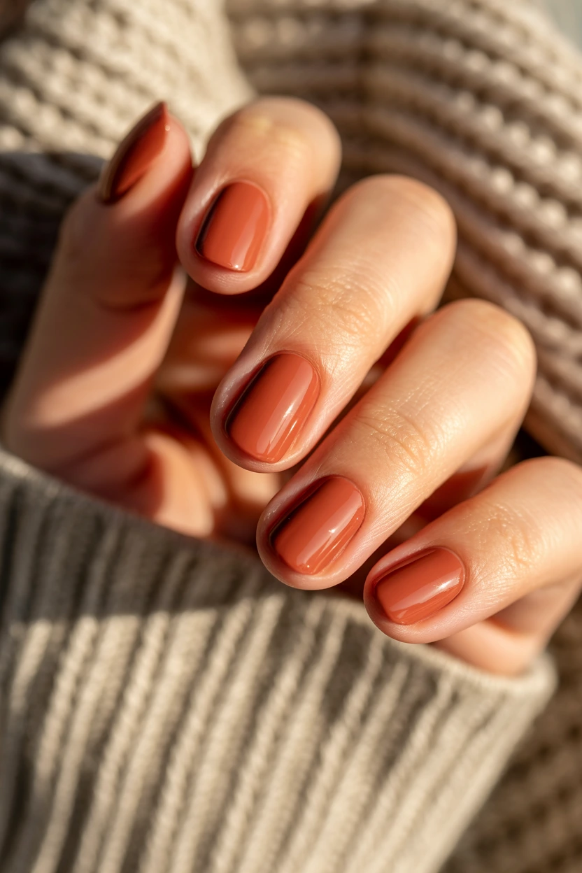 warm terracotta red polish