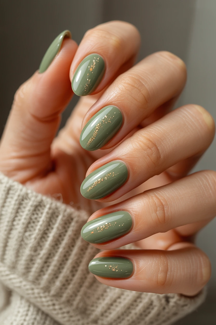 warm pearlescent sage almond