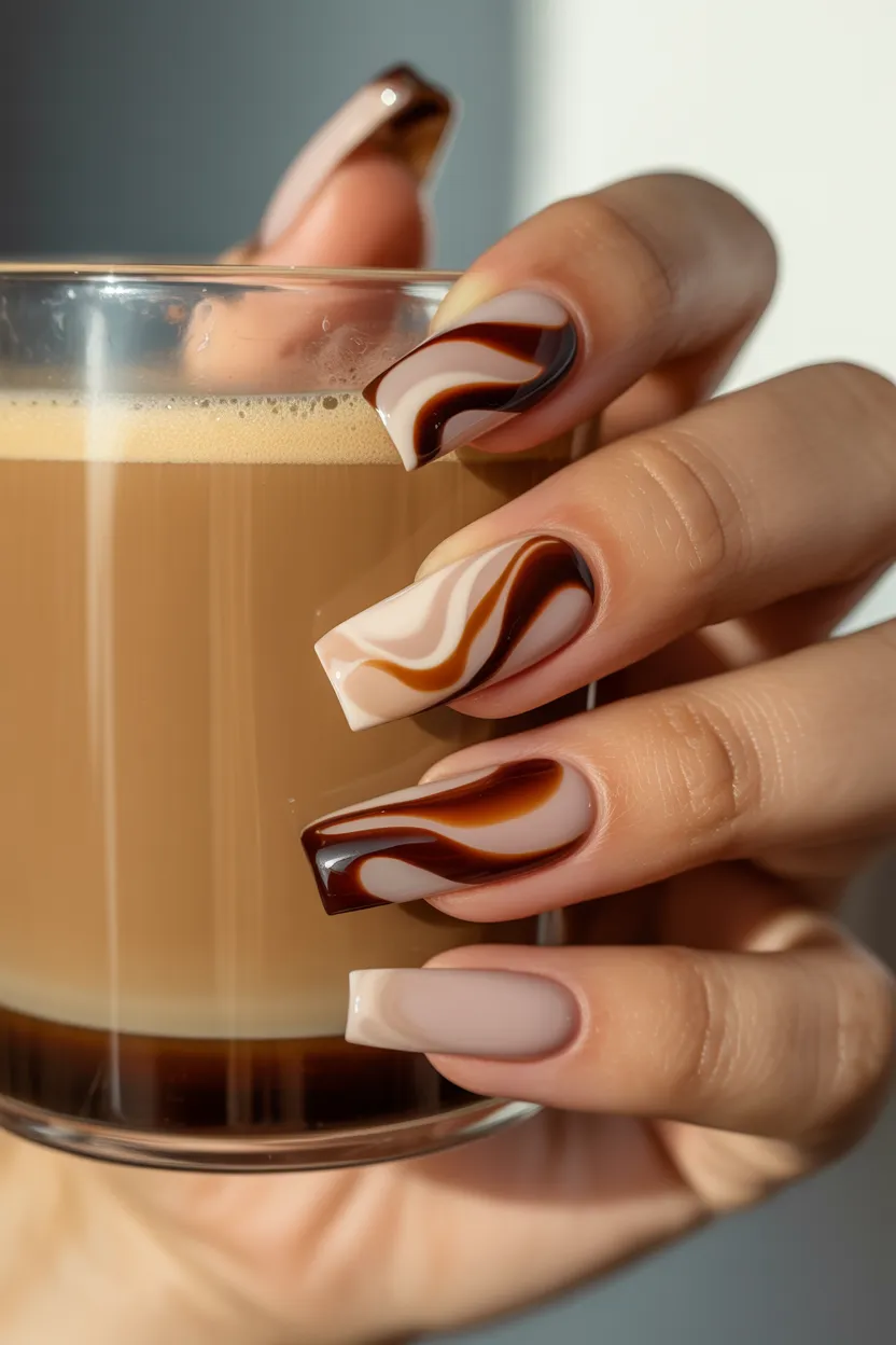 creamy latte swirl art
