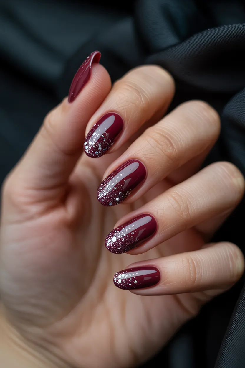 burgundy glitter gradient
