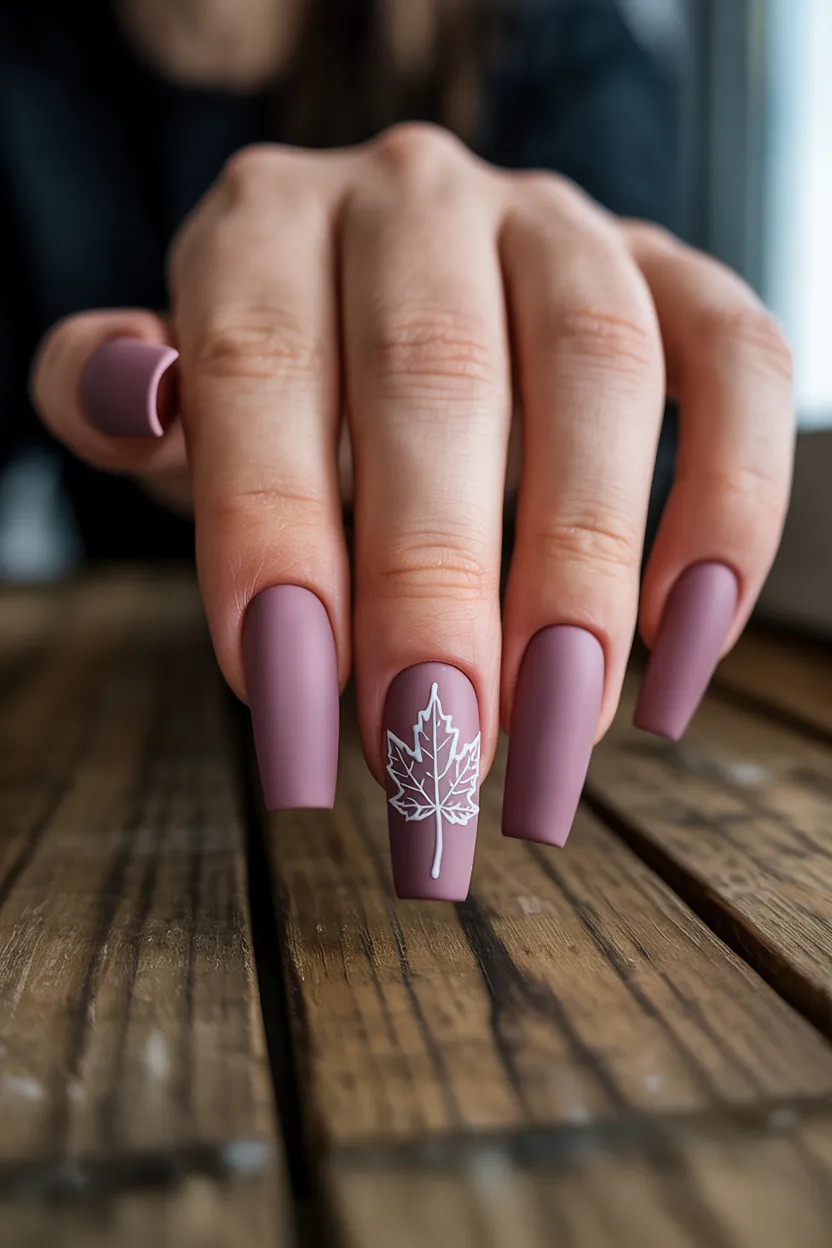 frosted maple leaf details