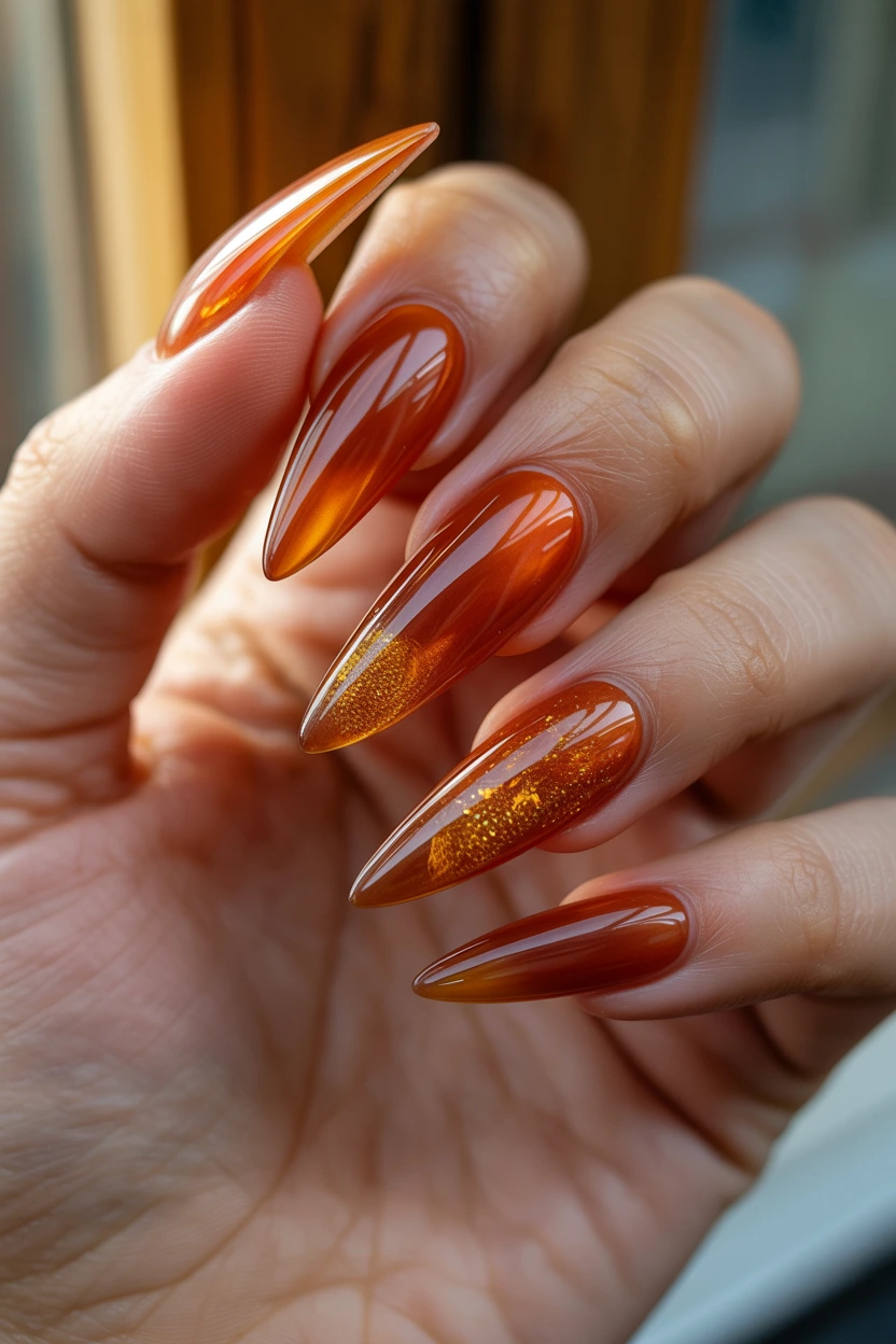 warm amber glass finish