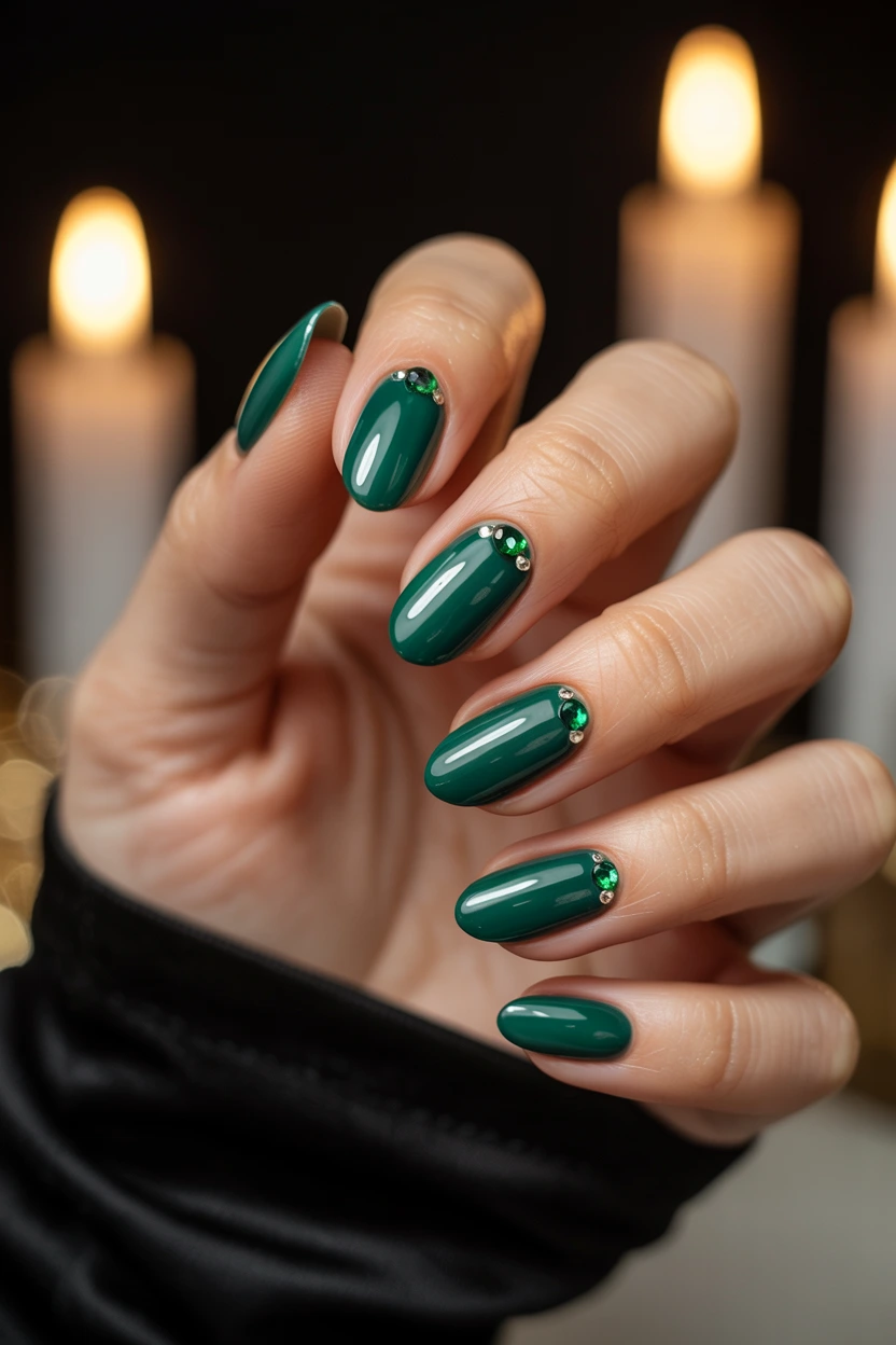 hunter green gemstone accent
