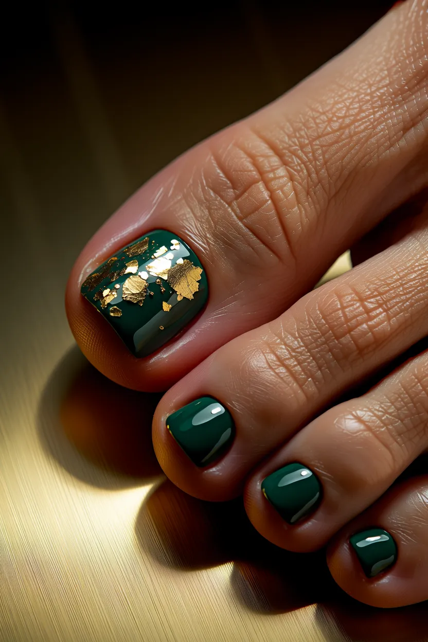 emerald green gold flake