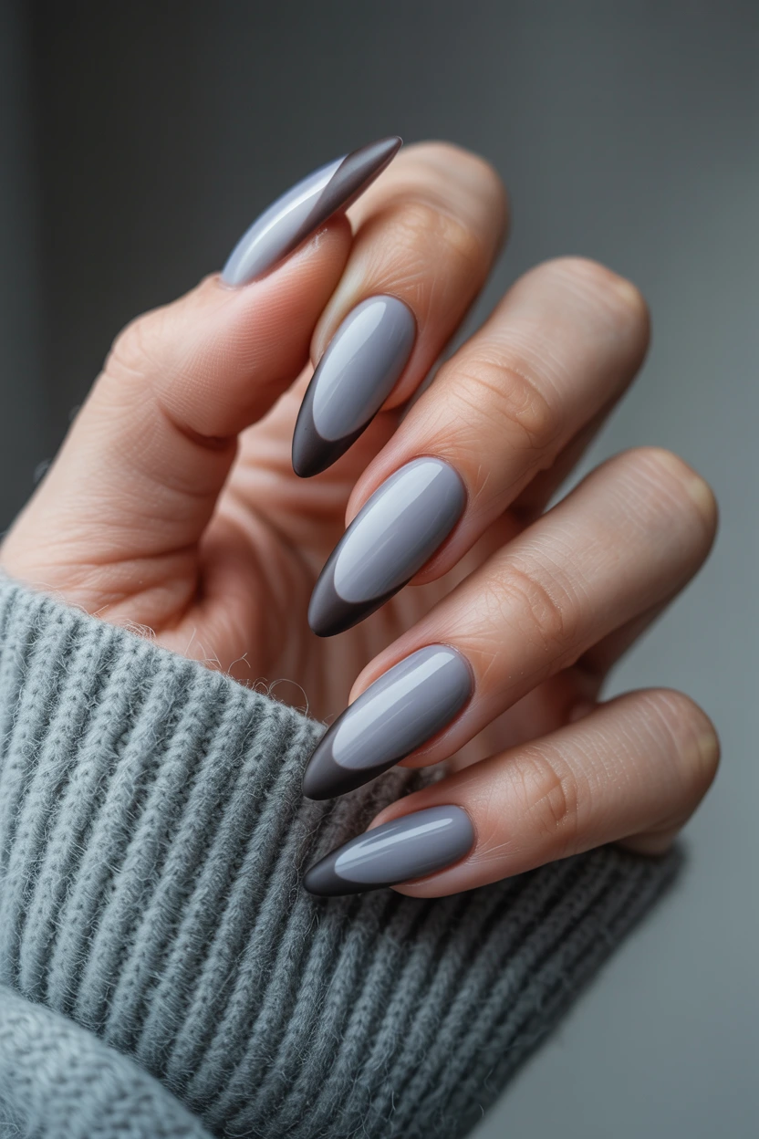charcoal grey frosted tips