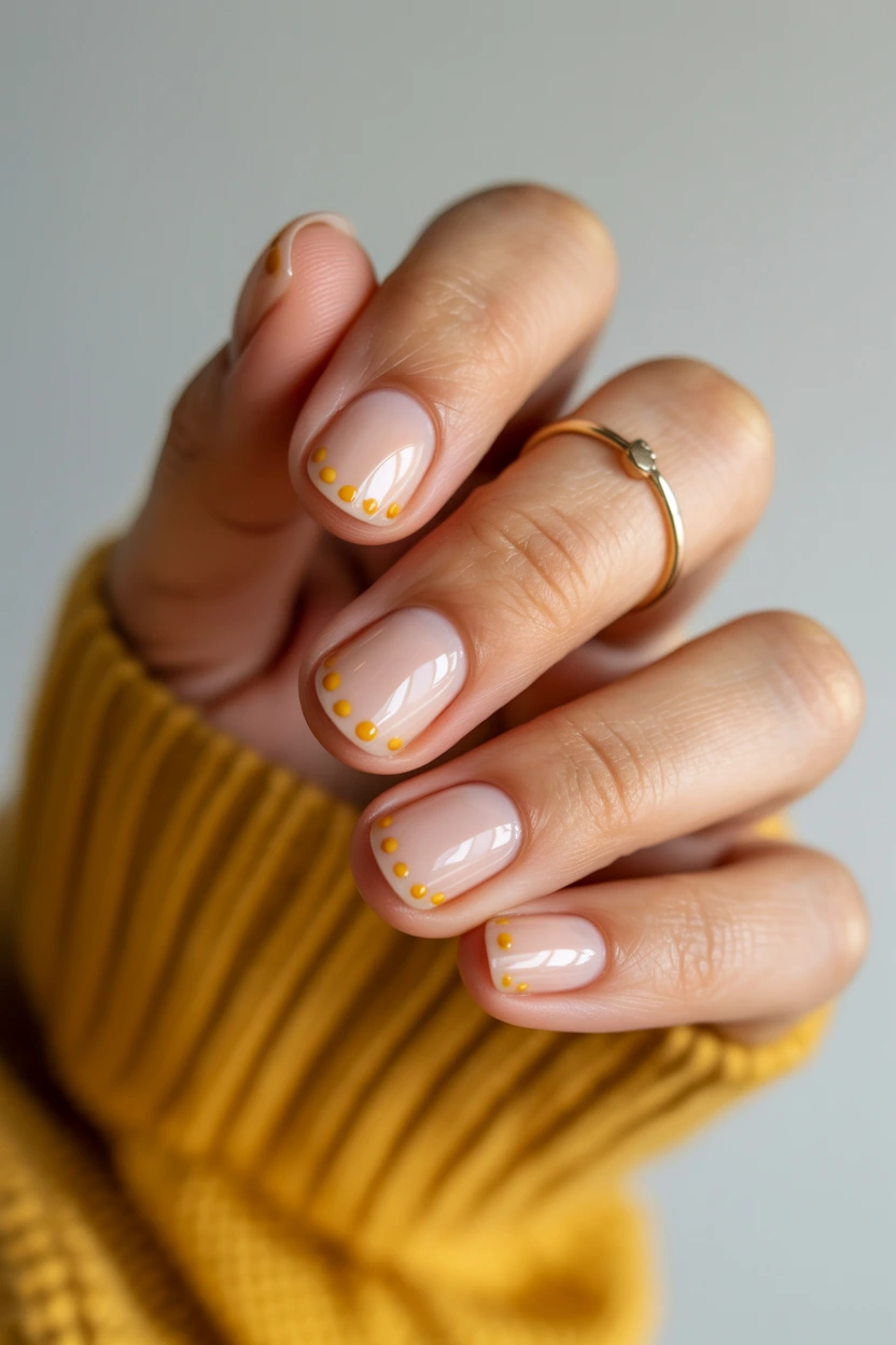 mustard yellow micro dots