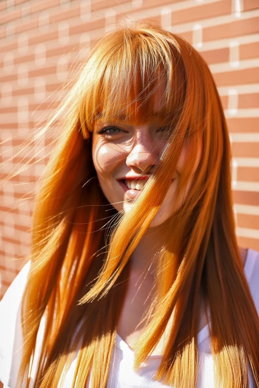 ginger spice curtain bangs