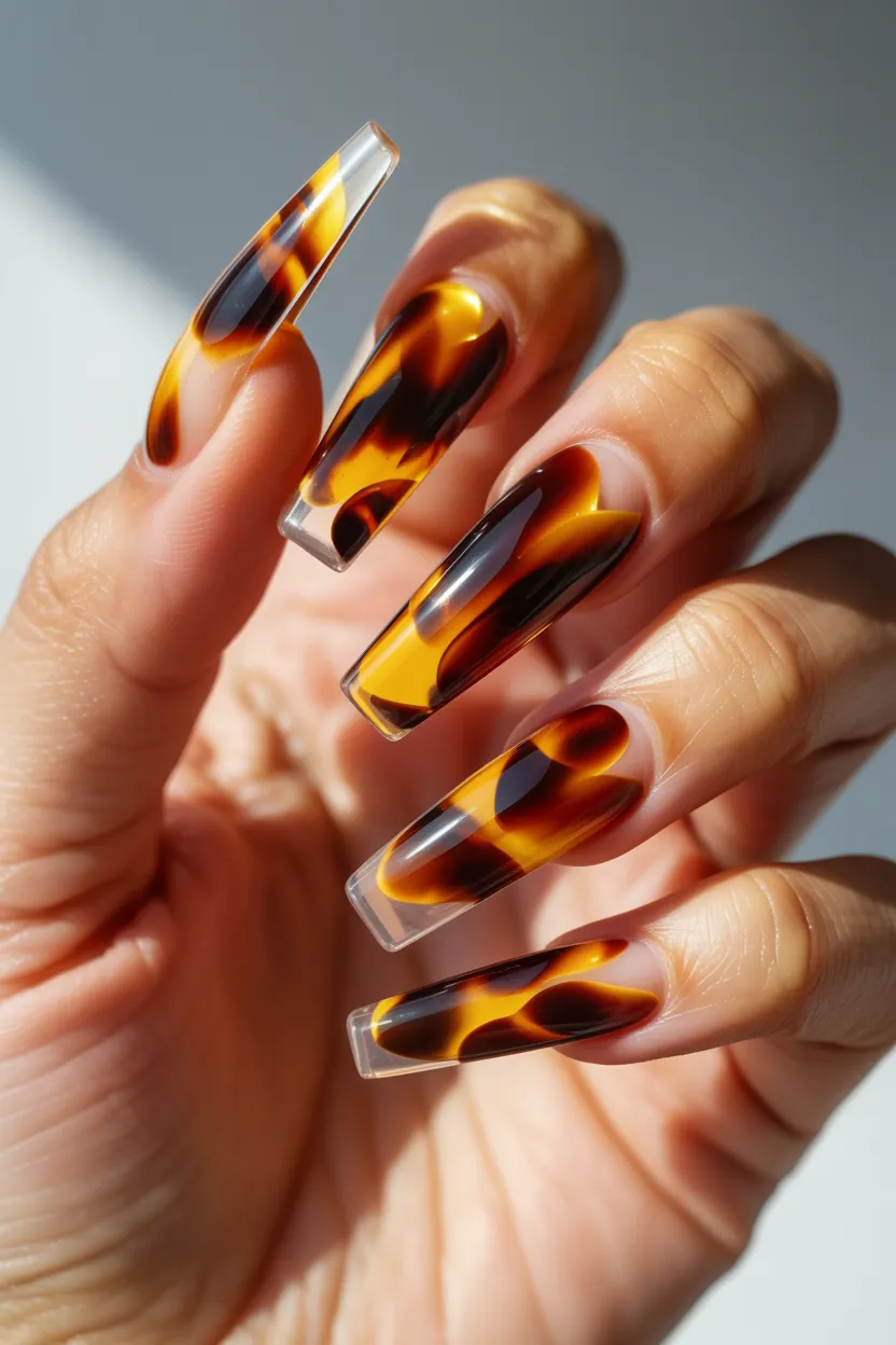 amber resin coffin nails