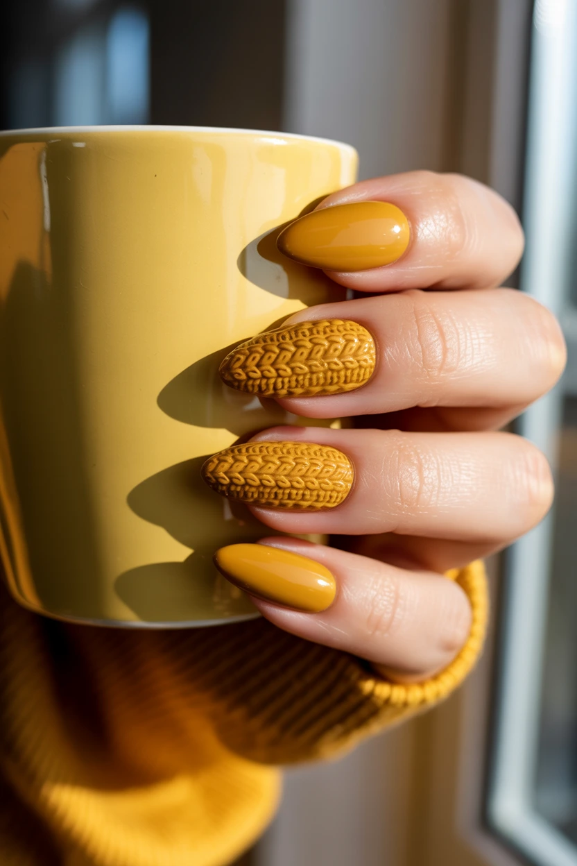 rich mustard sweater texture