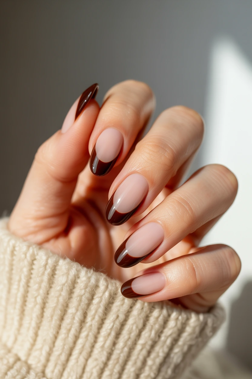 deep cacao french tip