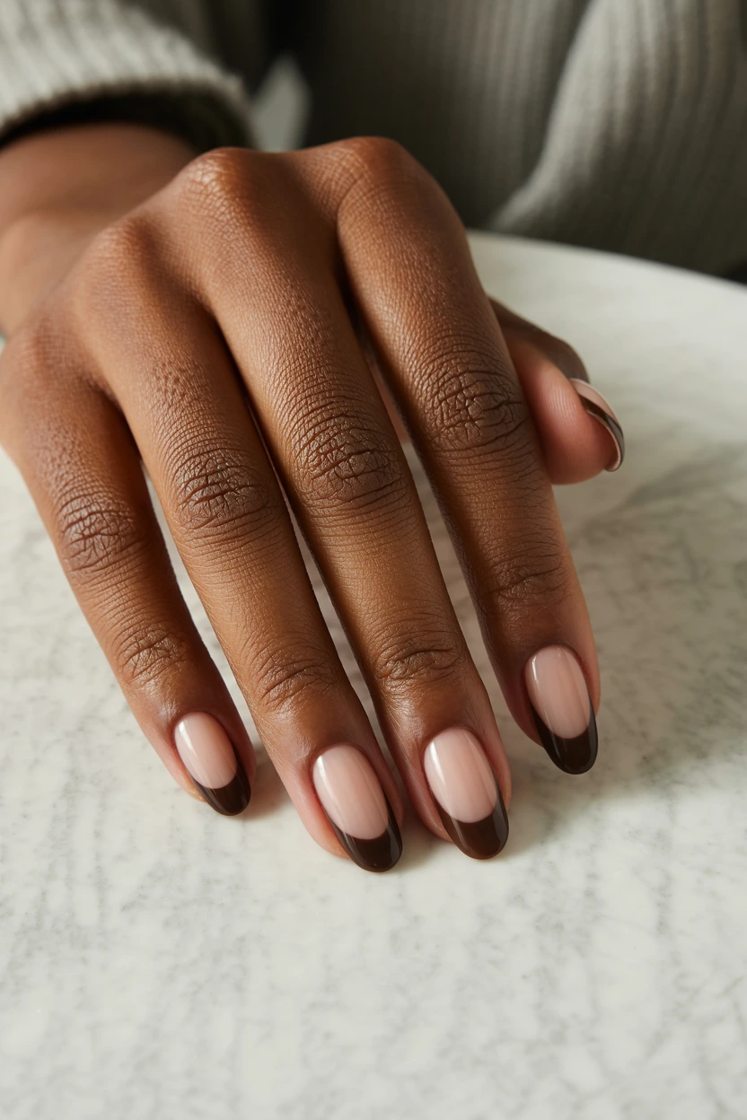 dark mocha french tips