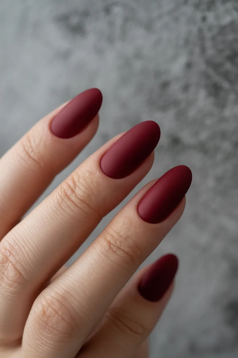 matte burgundy finish