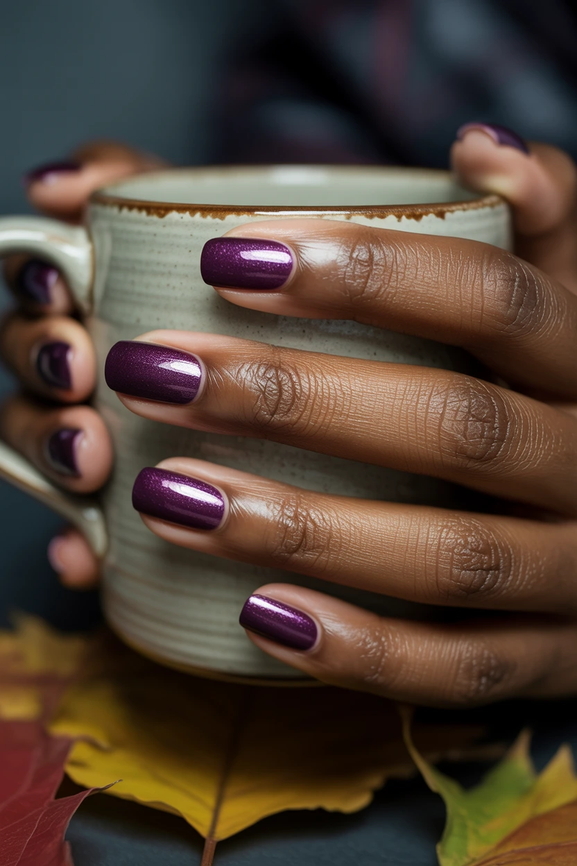 deep plum velvet finish