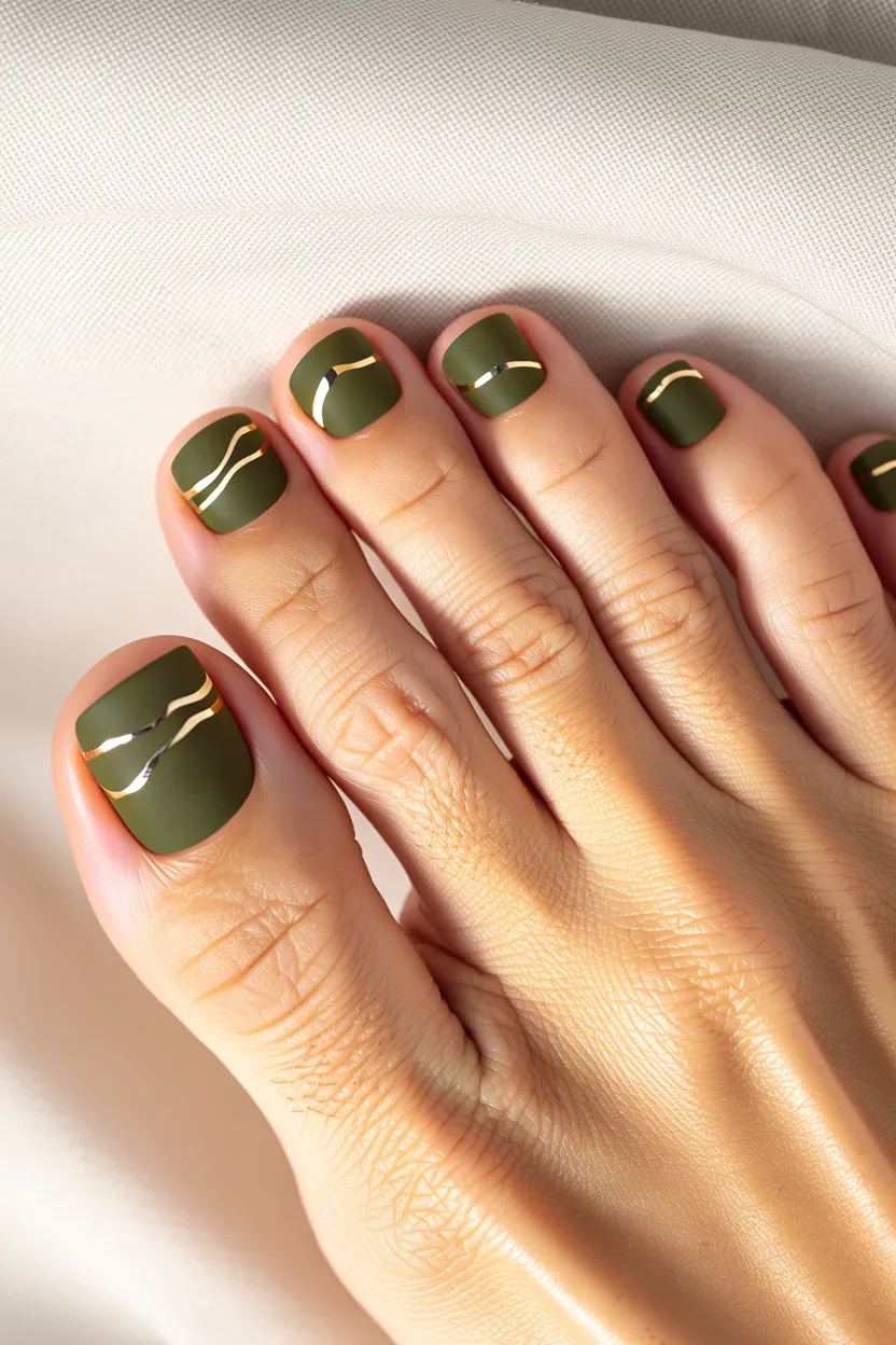 matte olive abstract accents