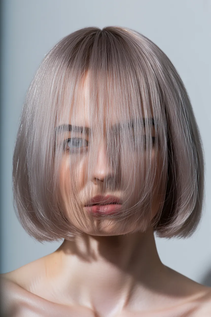 muted ash blonde bob