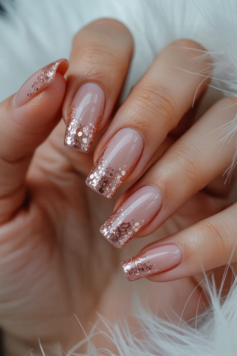 rose gold glitter-gradient