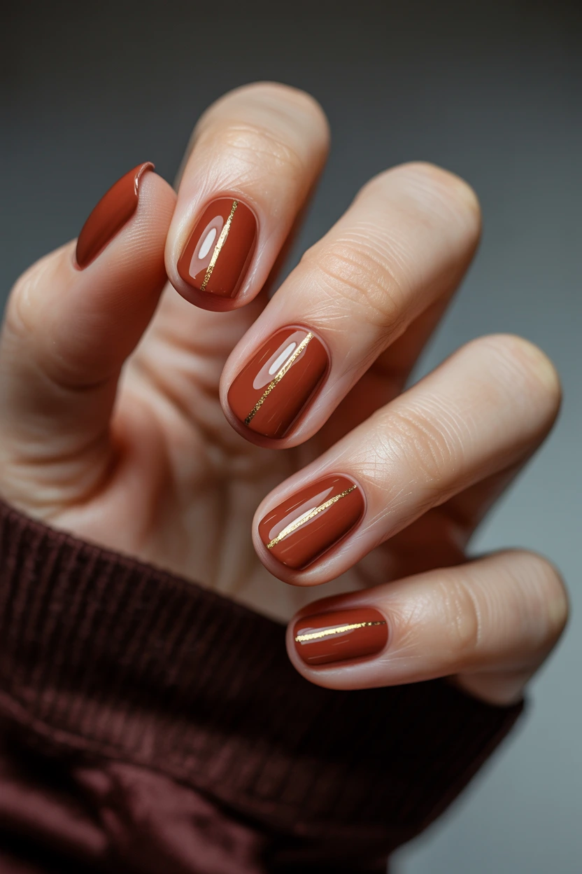 burnt red gold line