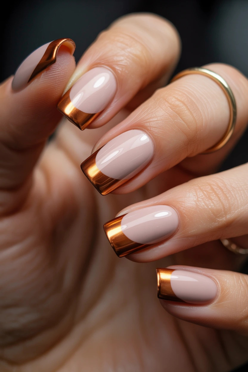 copper metallic edges
