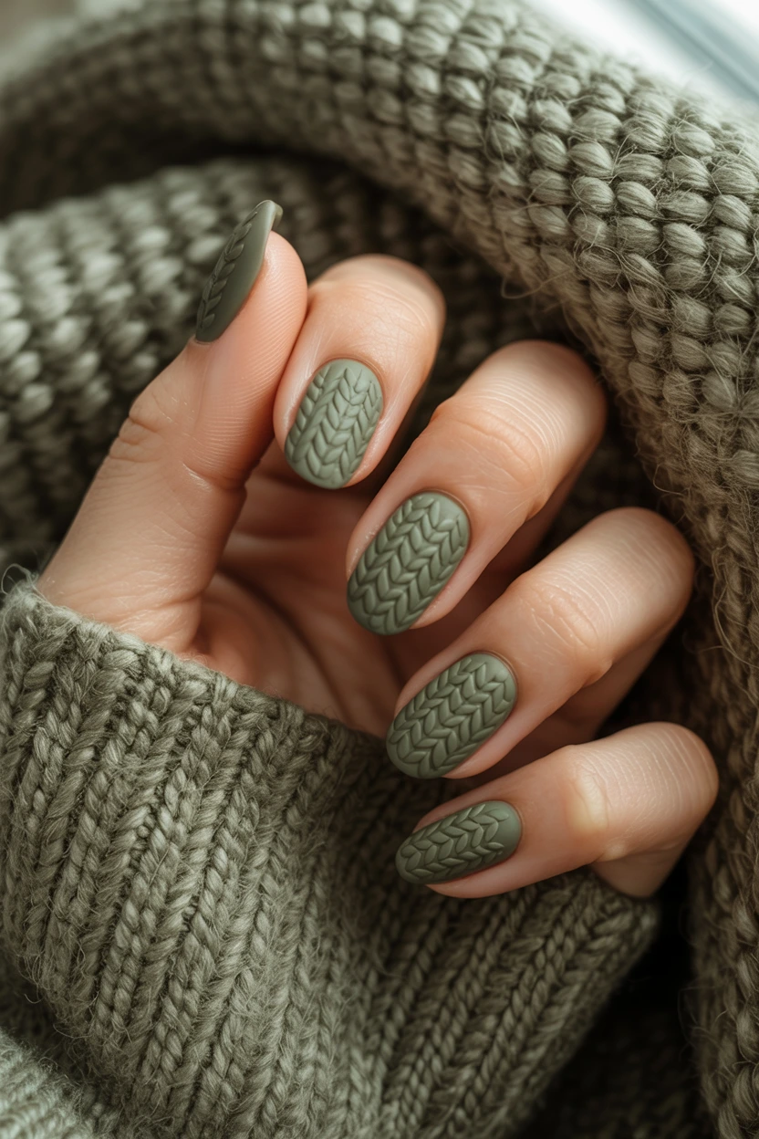 earthy green sweater texture