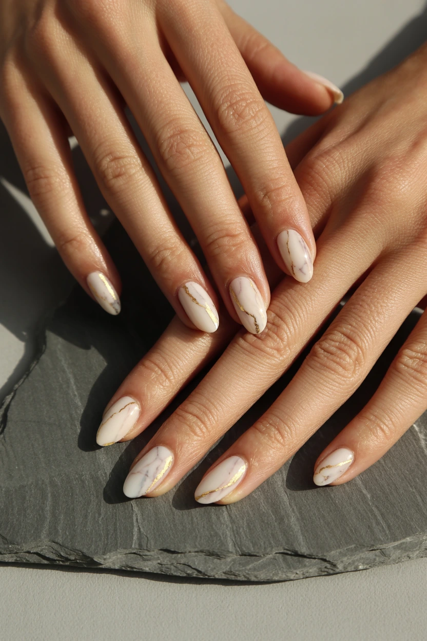 neutral marble swirl almond