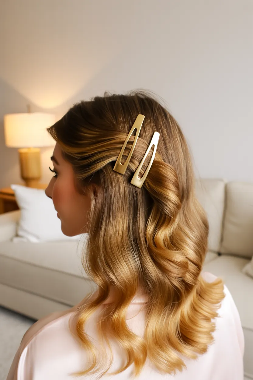 pinned back half-up
