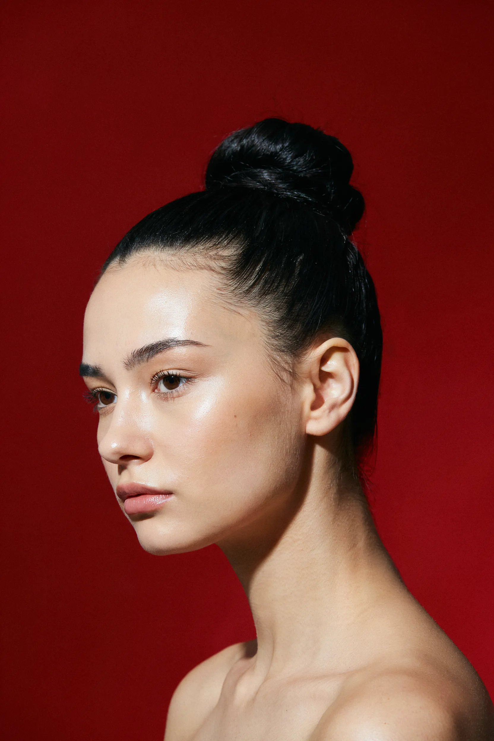 high sleek bun