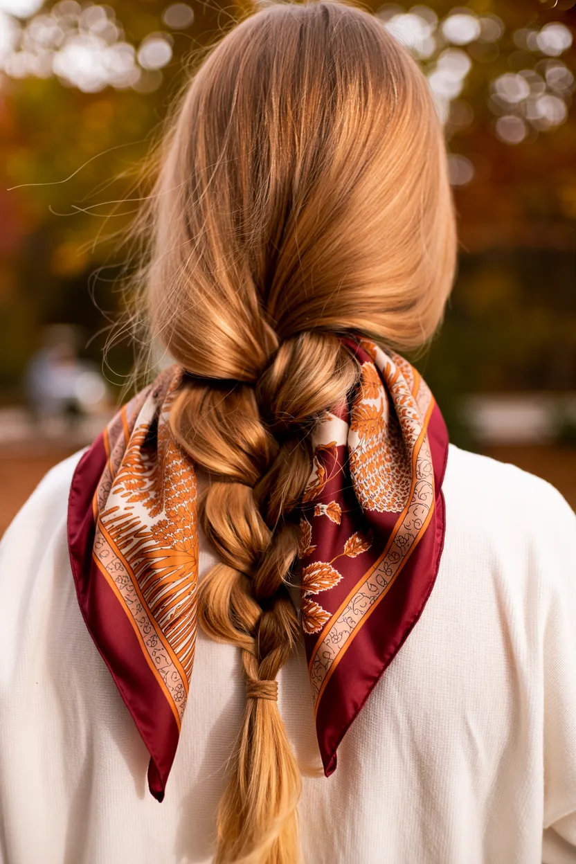 scarf-entwined low braid