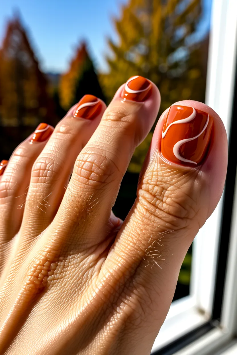 burnt orange cream swirls