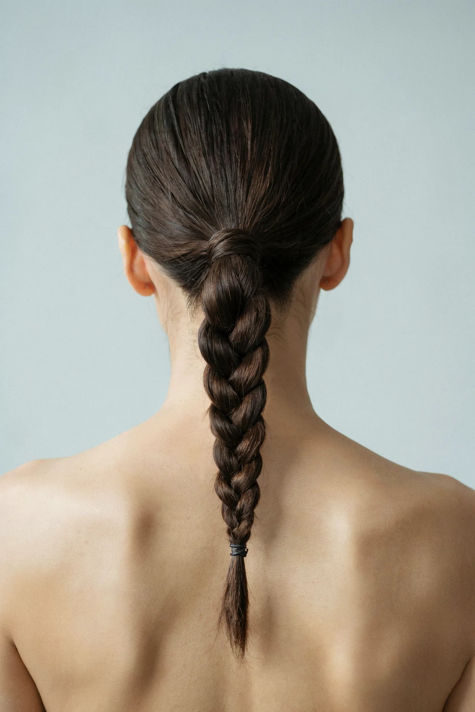 sleek low braid
