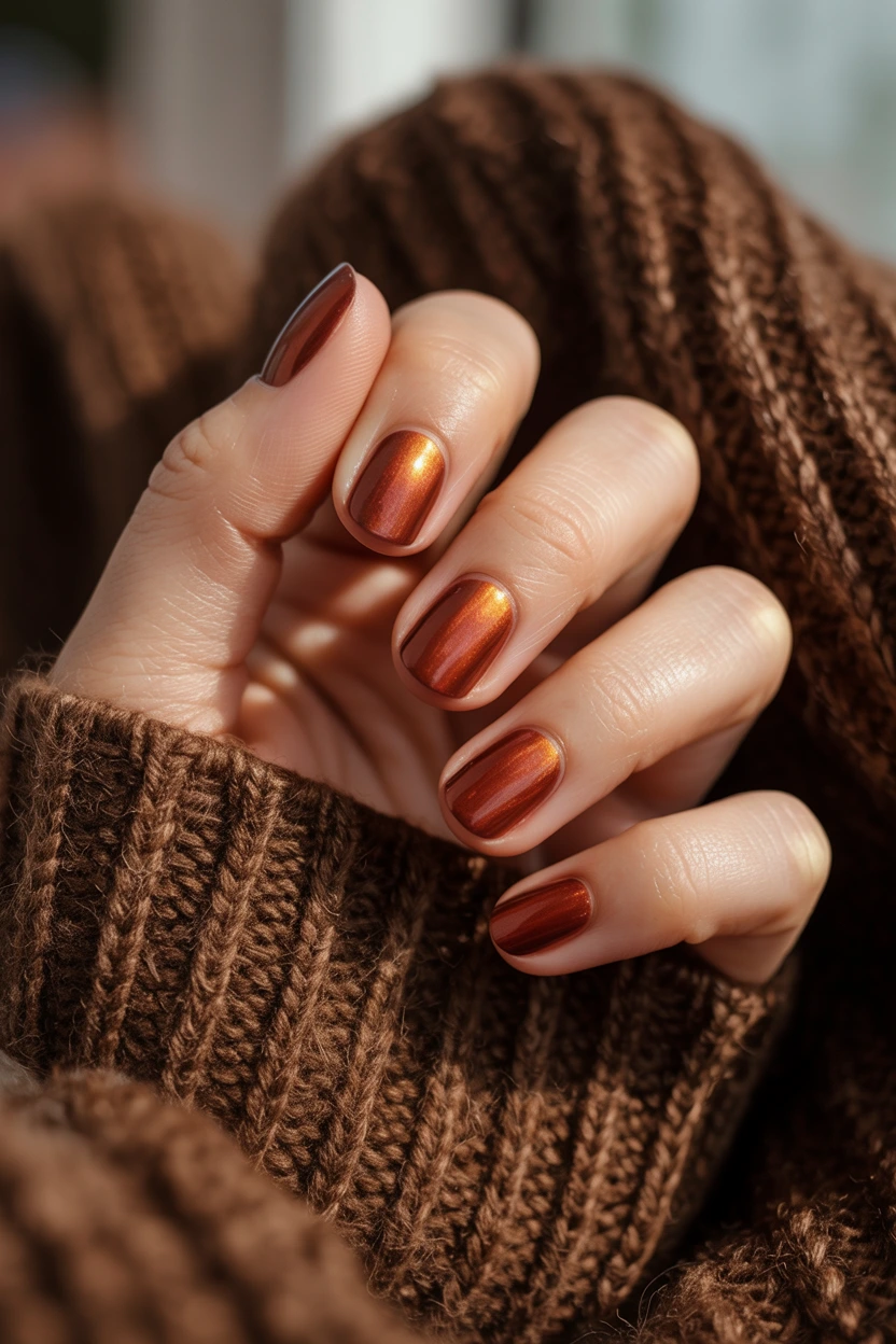 warm mahogany red shimmer
