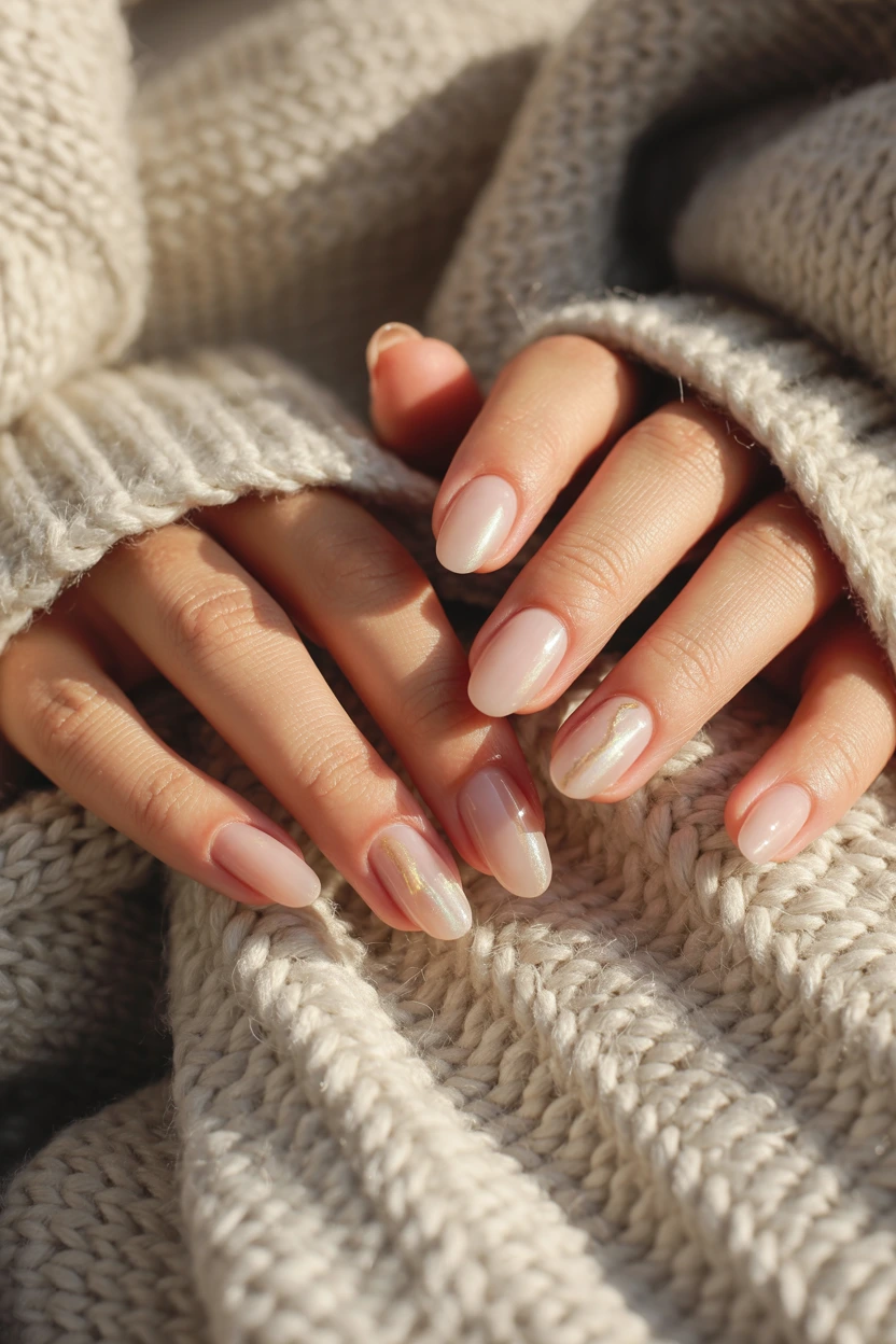 pearlized nude almond shell