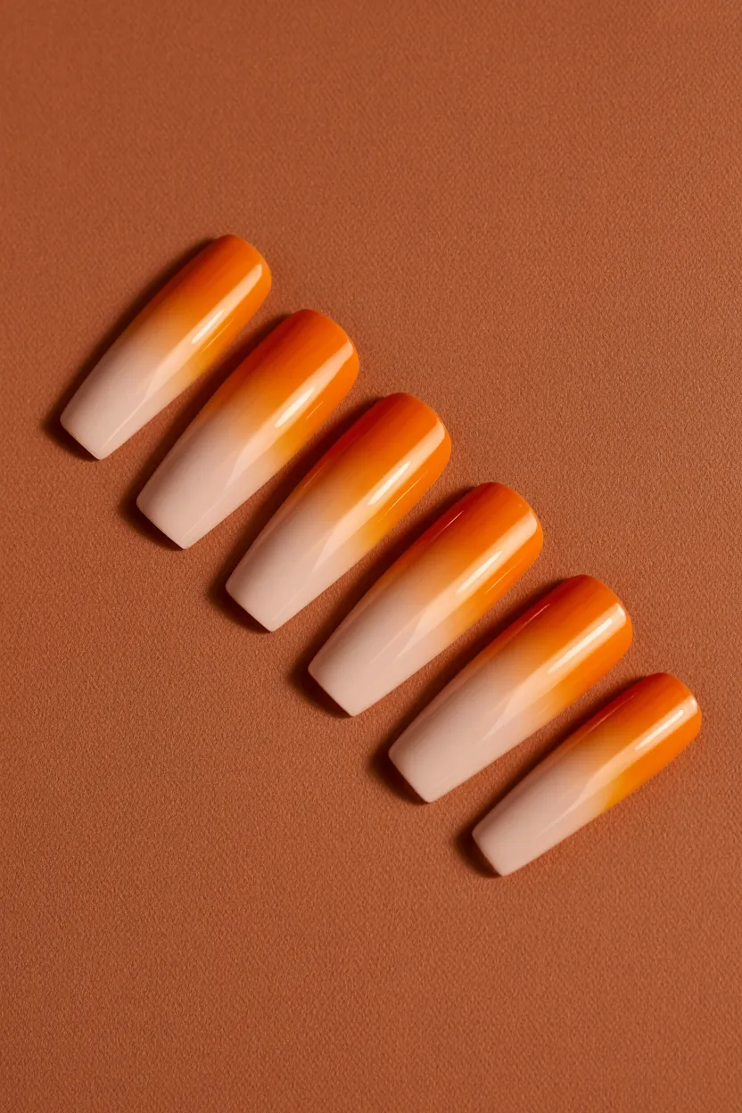 spiced pumpkin ombre nails