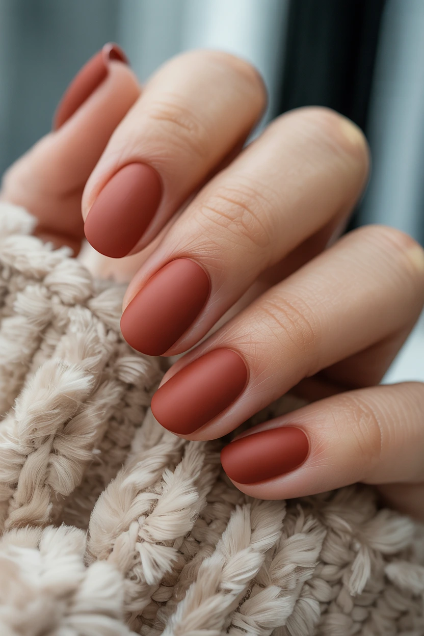 muted rust red matte