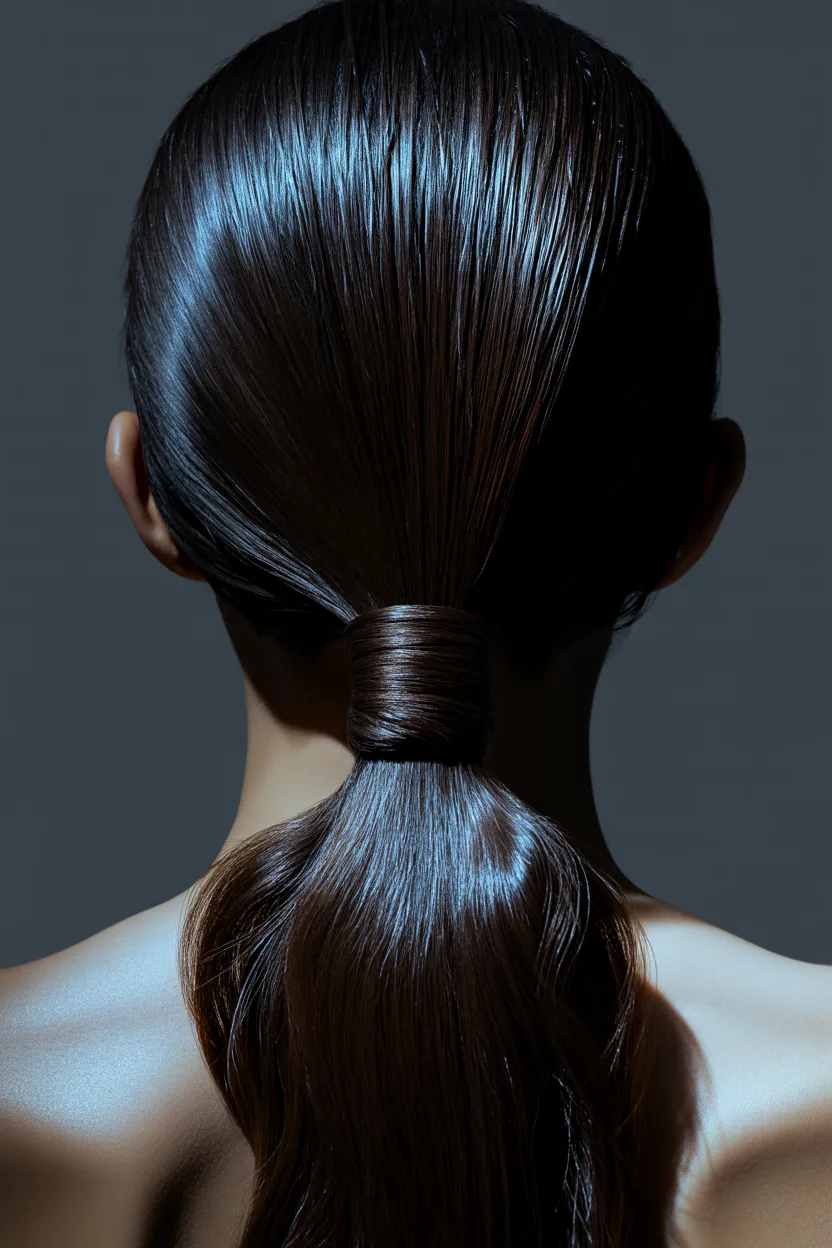 sleek high ponytail