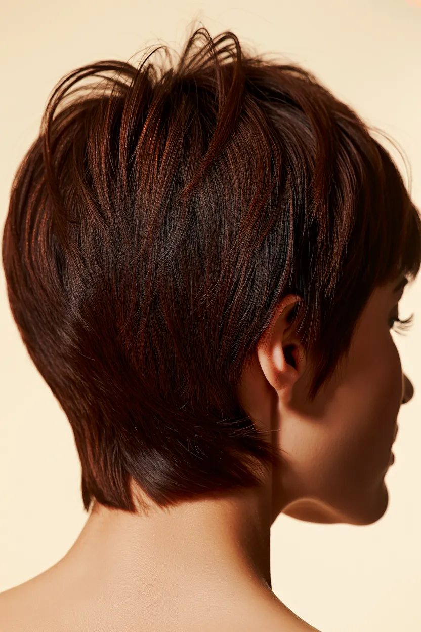 rich espresso pixie cut