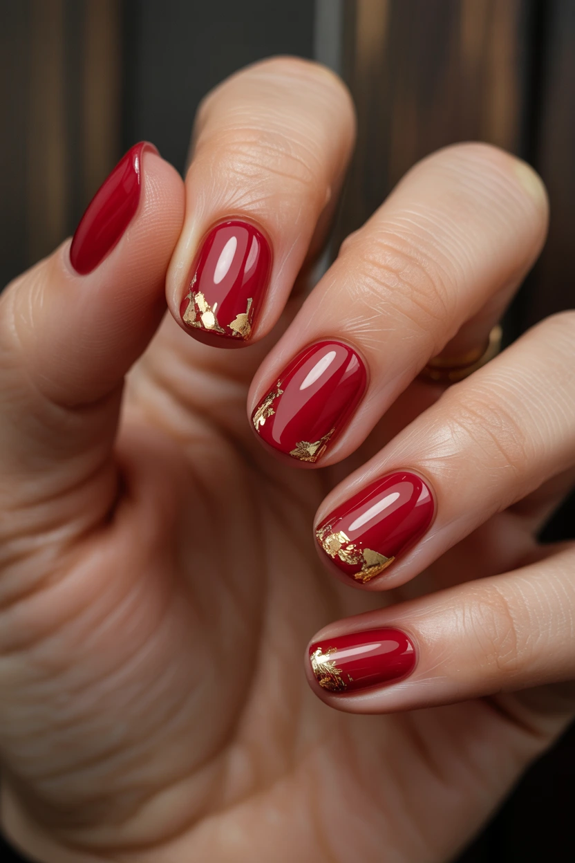 ruby red gold foil