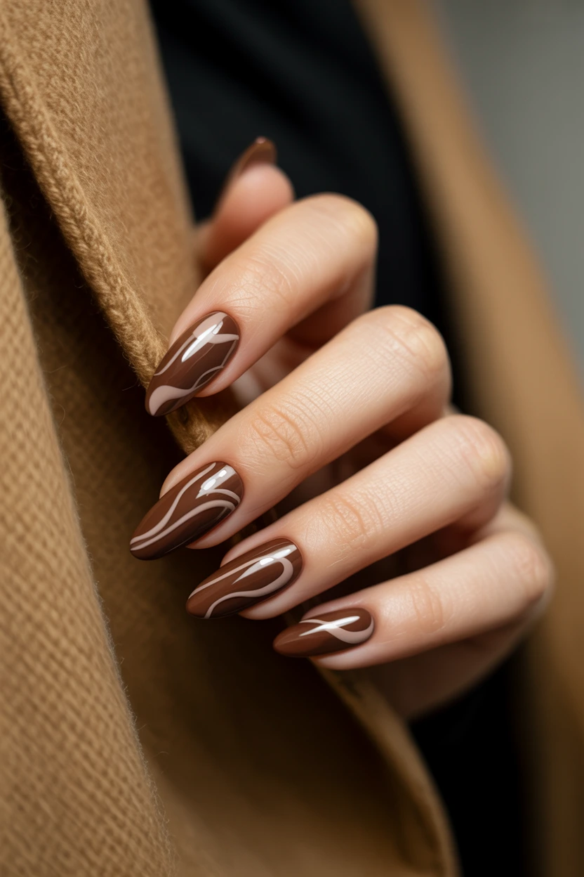 chocolate brown swirl art