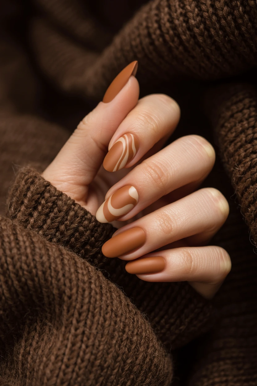 matte caramel swirl almond